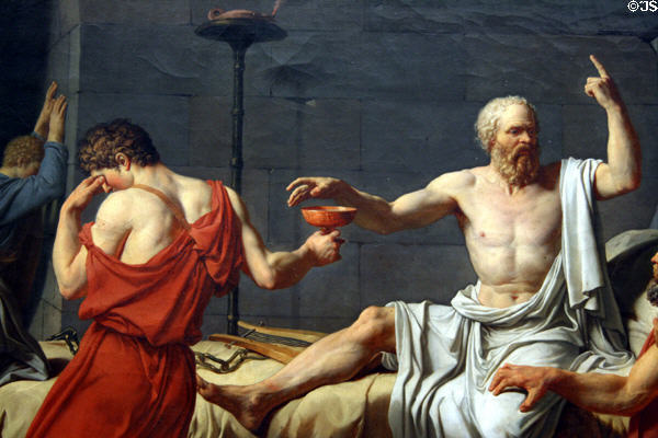 Detail of Death of Socrates (1787) by Jacques-Louis David at Metropolitan Museum of Art. New York, NY.