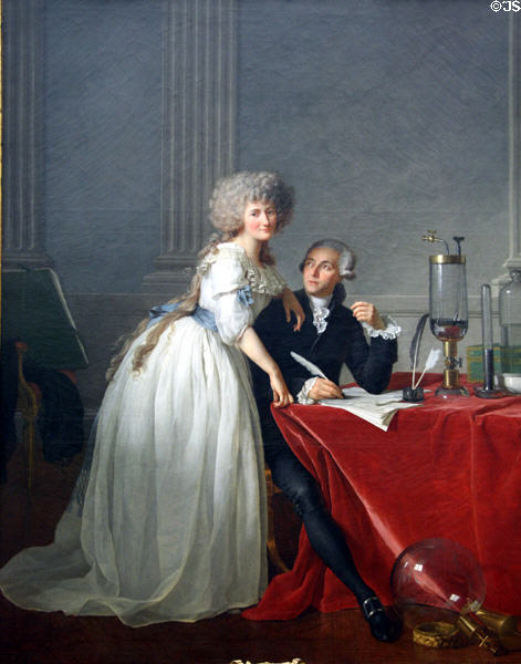 Antoine-Laurent Lavoisier & His Wife portrait (1788) by Jacques-Louis David at Metropolitan Museum of Art. New York, NY.