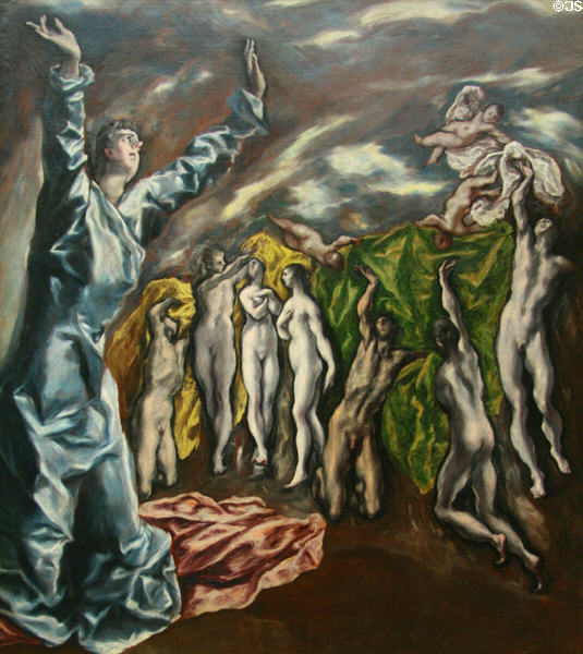 Vision of St. John painting (c1608) by El Greco at Metropolitan Museum of Art. New York, NY.