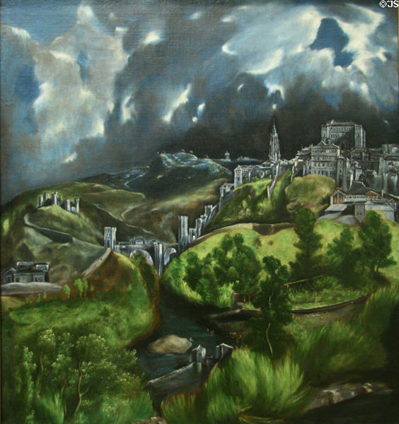 View of Toledo painting (c1610s) by El Greco at Metropolitan Museum of Art. New York, NY.