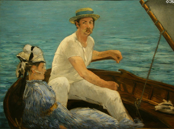Boating painting (c1874) by Édouard Manet at Metropolitan Museum of Art. New York, NY.
