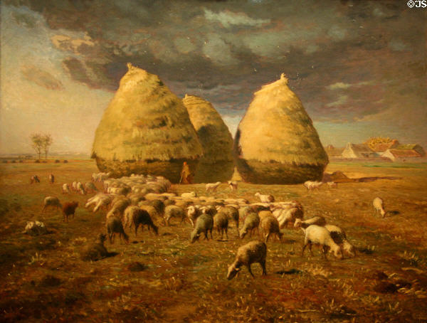 Haystacks: Autumn painting (c1874) by Jean-François Millet at Metropolitan Museum of Art. New York, NY.