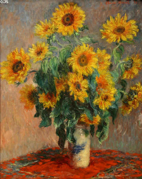 Bouquet of Sunflowers painting (1881) by Claude Monet at Metropolitan Museum of Art. New York, NY.