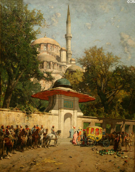 Mosque of Sultan Achmet, Constantinople painting (1872) by Alberto Pasini at Metropolitan Museum of Art. New York, NY.