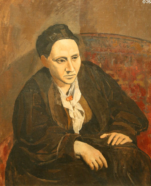 Gertrude Stein portrait (1906) by Pablo Picasso at Metropolitan Museum of Art. New York, NY.