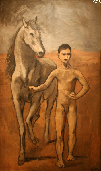 Boy Leading a Horse (1905-6) painting by Pablo Picasso at MoMA. New York, NY.