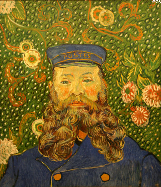 Portrait of Joseph Roulin (1889) painting by Vincent van Gogh at MoMA. New York, NY.