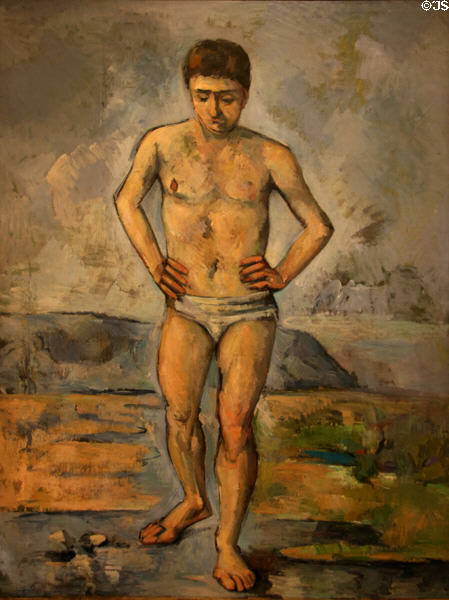 The Bather (c1885) painting by Paul Cézanne at MoMA. New York, NY.