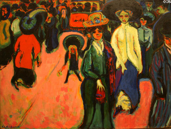 Street, Dresden (1907) painting by Ernst Ludwig Kirchner at MoMA. New York, NY.