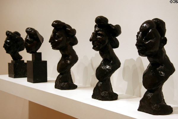 Series of bronze busts each called Jeannette (1910-16) by Henri Matisse at MoMA. New York, NY.