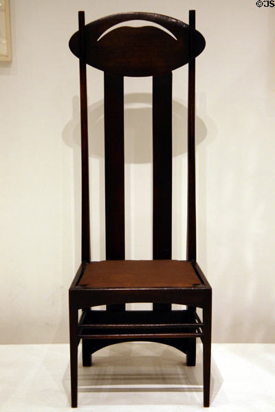 Side chair (1897) by Charles Rennie Mackintosh of Scotland at MoMA. New York, NY.