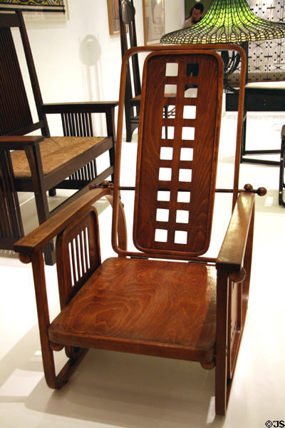 Sitzmaschine chair (1905) by Josef Hoffmann made by J&J Kohn, Austria at MoMA. New York, NY.
