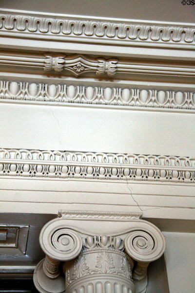 Plaster moldings in Old Merchant's House Museum. New York, NY.