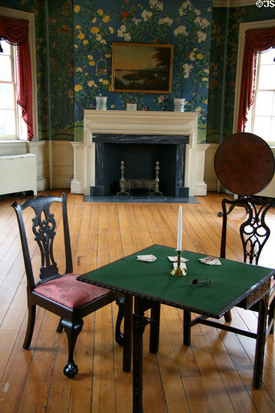 Octagonal drawing room (1765-76) with gate-leg card table (c1765) in Morris-Jumel Mansion. New York, NY.