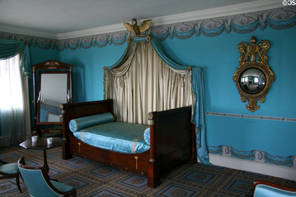 Eliza Jumel's Bed Chamber (1826-30) in Empire style at Morris-Jumel Mansion. New York, NY.