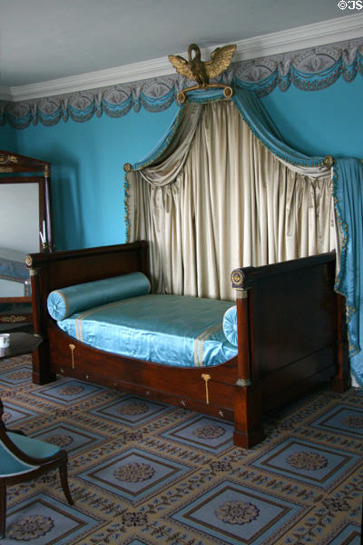 French lit à bateau (c1800) in Eliza Jumel's Bed Chamber at Morris-Jumel Mansion. New York, NY.