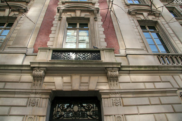 Upper balcony windows of Neue Galerie Lauder Museum. New York, NY.