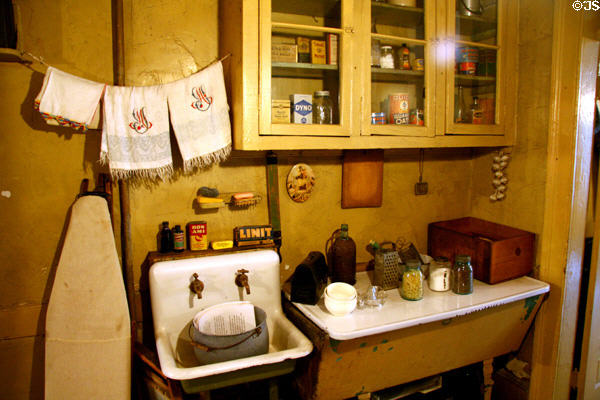 Kitchen of Italian family (Baldizzi Apartment 1921) at Tenement Museum. New York, NY.