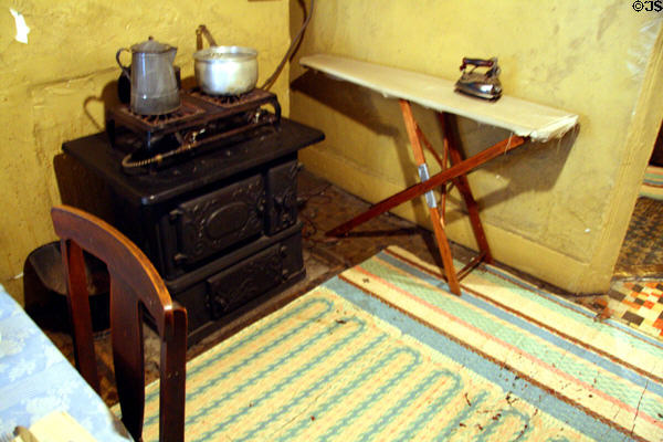 Kitchen stove of Italian family (Baldizzi Apartment 1921) at Tenement Museum. New York, NY.