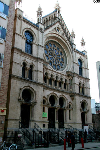 Eldridge Street Synagogue & Museum (1887) (12-16 Eldridge St.). New York, NY. Style: Moorish. Architect: Herter Bros.. On National Register.