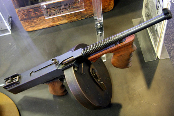 Al Capone's Thompson sub-machine gun (c1927) at NYC Police Museum. New York, NY.