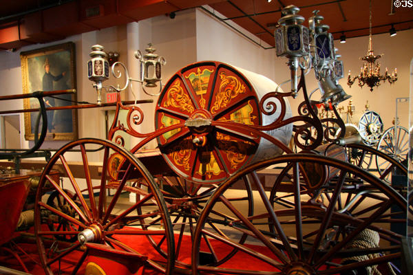 Mohawk hose carriage (c1853) at New York Fire Museum. New York, NY.