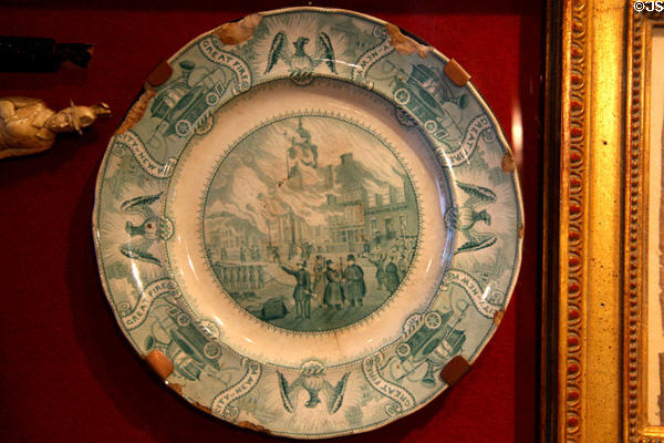 Plate commemorating Great Fire of City of New York (Dec. 16, 1835) at New York Fire Museum. New York, NY.