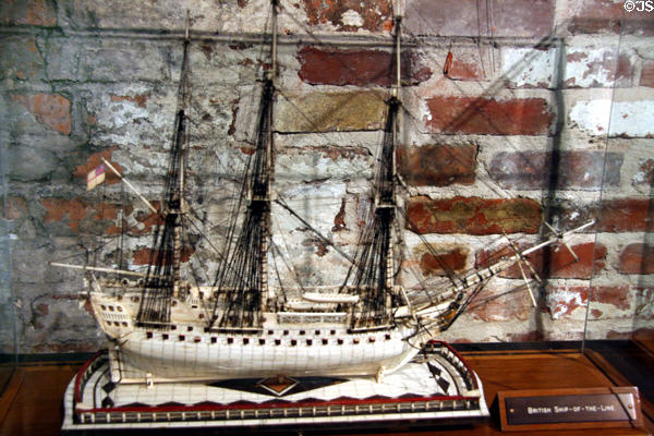 Model of British Ship-of-the-Line at South Street Seaport Museum. New York, NY.