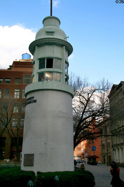 Titanic Memorial Lighthouse (1913) on Water St. moved to South Street Seaport Heritage District in 1976. New York, NY.