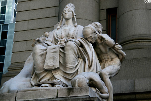 Sculpture of Asia from series of Four Continents (1907) by Daniel Chester French at U.S. Custom House. New York, NY.