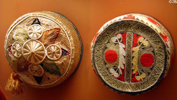 Uzbek hats from Central Asia at Museum of Natural History. New York, NY.