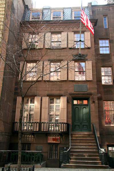 Theodore Roosevelt Birthplace NHS (replicated to 1865 in 1921) (28 East 20th St.). New York, NY. Architect: Theodate Pope Riddle.