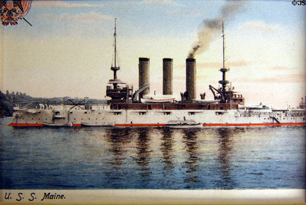 Color graphic of USS Maine at Theodore Roosevelt Birthplace. New York, NY.