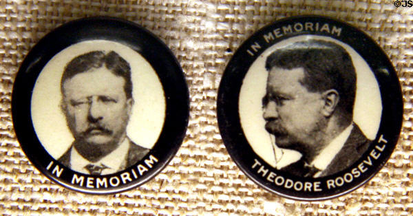Theodore Roosevelt mourning buttons (1919) at his Birthplace. New York, NY.