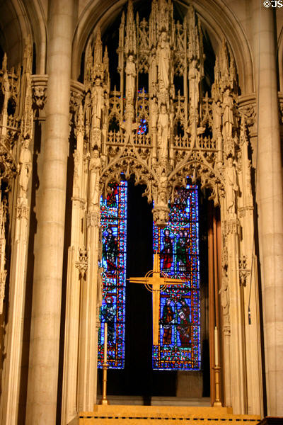 Neo-Gothic details in Riverside Church. New York, NY.
