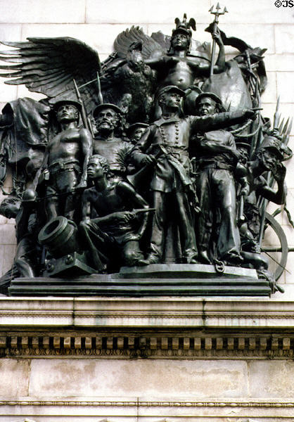 Detail of Army relief (1901) by Frederick MacMonnies on Soldiers' & Sailors' Arch in Grand Army Plaza, Brooklyn. New York, NY.