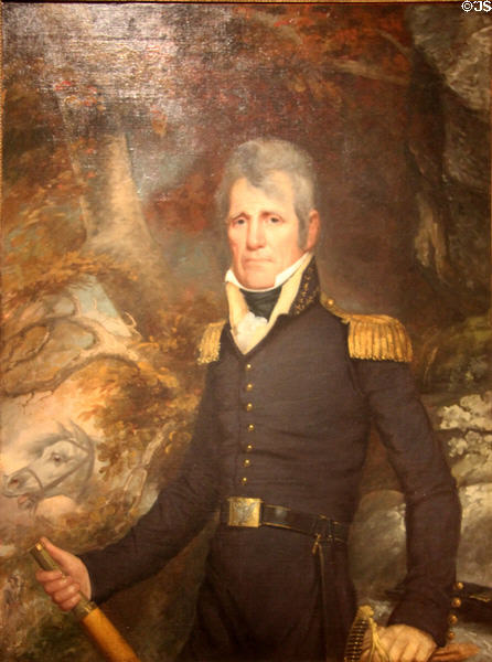 General Andrew Jackson portrait (c1819) by John Wesley Jarvis at Metropolitan Museum of Art. New York, NY.