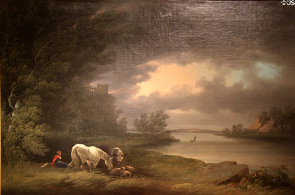 Stormy landscape painting (1818) by Joshua Shaw at Metropolitan Museum of Art. New York, NY.