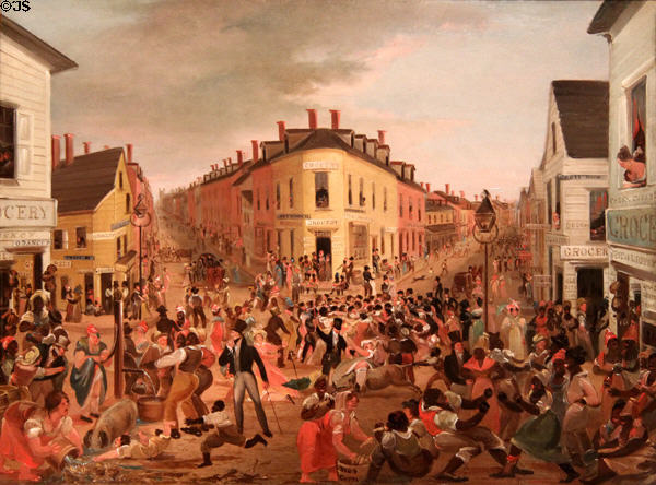 The Five Points Manhattan painting (c1827) by unknown at Metropolitan Museum of Art. New York, NY.