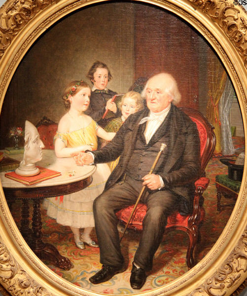 Great-grandfather's Tale of the Revolution - portrait of Reverend Zachariah Greene painting (1852) by William Sidney Mount at Metropolitan Museum of Art. New York, NY.
