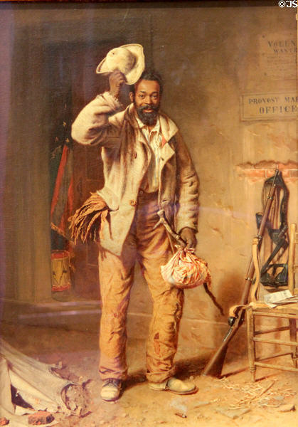 The Contraband - Bit of Civil War History: painting (1865-6) by Thomas Waterman Wood at Metropolitan Museum of Art. New York, NY.