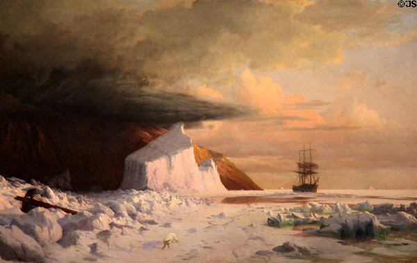 Arctic Summer: Boring through Pack Ice in Melville Bay painting (1871) by William Bradford at Metropolitan Museum of Art. New York, NY.