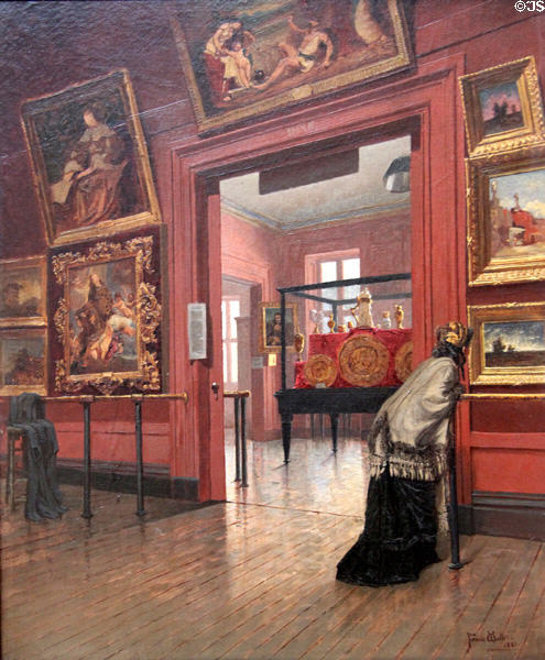 Interior view of Metropolitan Museum of Art when on Fourteenth Street painting (1881) by Frank Waller at Metropolitan Museum of Art. New York, NY.
