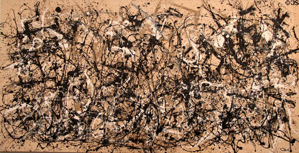 Autumn Rhythm (#30) painting (1950) by Jackson Pollock at Metropolitan Museum of Art. New York, NY.