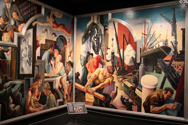 America Today murals (1931) by Thomas Hart Benton at Metropolitan Museum of Art. New York, NY.