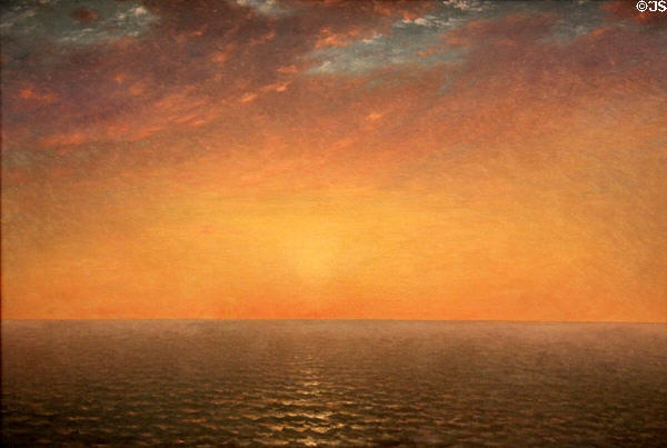 Sunset on the Sea painting (1872) by John Frederick Kensett at Metropolitan Museum of Art. New York, NY.