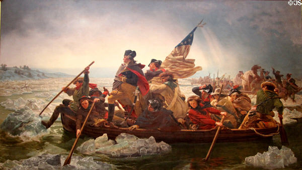 Washington Crossing the Delaware painting (1851) by Emanuel Leutze at Metropolitan Museum of Art. New York, NY.