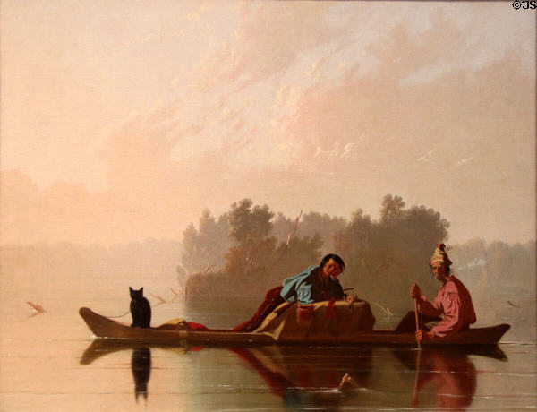 Fur Traders Descending the Missouri painting (1845) by George Caleb Bingham at Metropolitan Museum of Art. New York, NY.