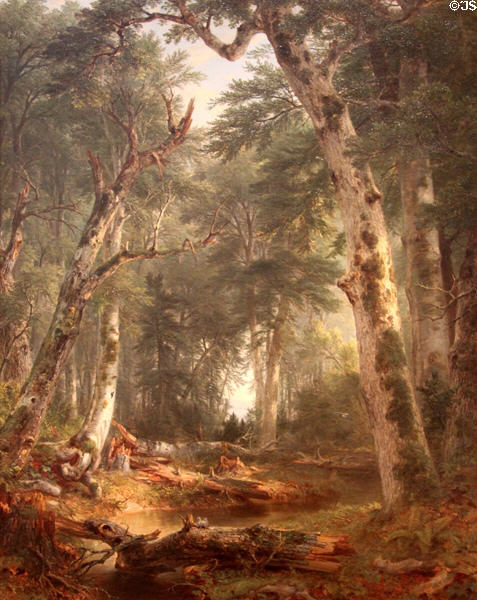 In the Woods painting (1855) by Asher B. Durand at Metropolitan Museum of Art. New York, NY.