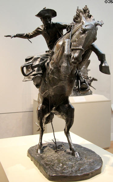 Bronco Buster bronze sculpture (1895) by Frederic Remington at Metropolitan Museum of Art. New York, NY.